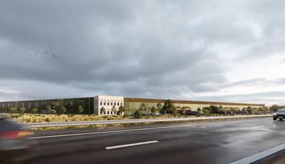 Fullskalig anläggning vy från E22 Sydöstra vägen