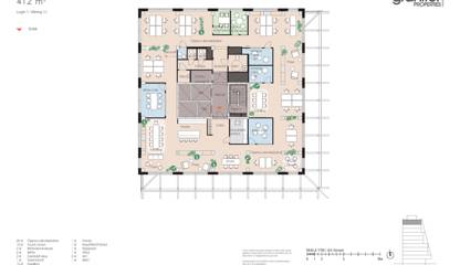 Planlösning vån 11, 412 kvm Hyllie Boulevard 21