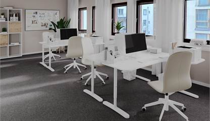 Större kontor. Bilden är en rendering och ett förslag på hur lokalen skulle kunna se ut. Hertig Karlsgatan 2