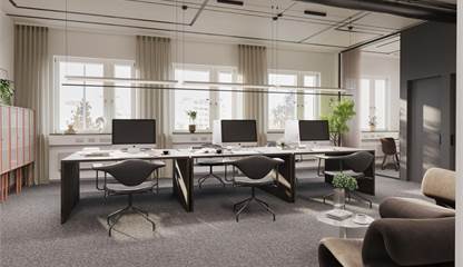 Rendering kontorsrum Hemvärnsgatan 9