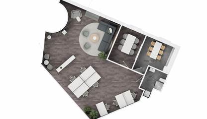 Planskiss med möbleringsförslag Östra Hamngatan 20