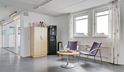 Plats för kaffestation i korridor Malaxgatan 7