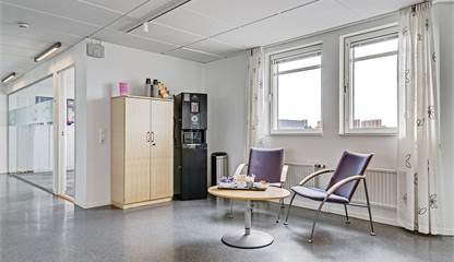 Plats för kaffestation i korridor Malaxgatan 7